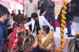 Wheelchair distribution in Prayagraj